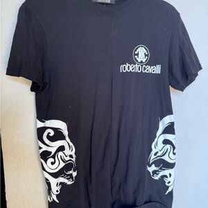 Roberto Cavalli Black and White Graphic Tee